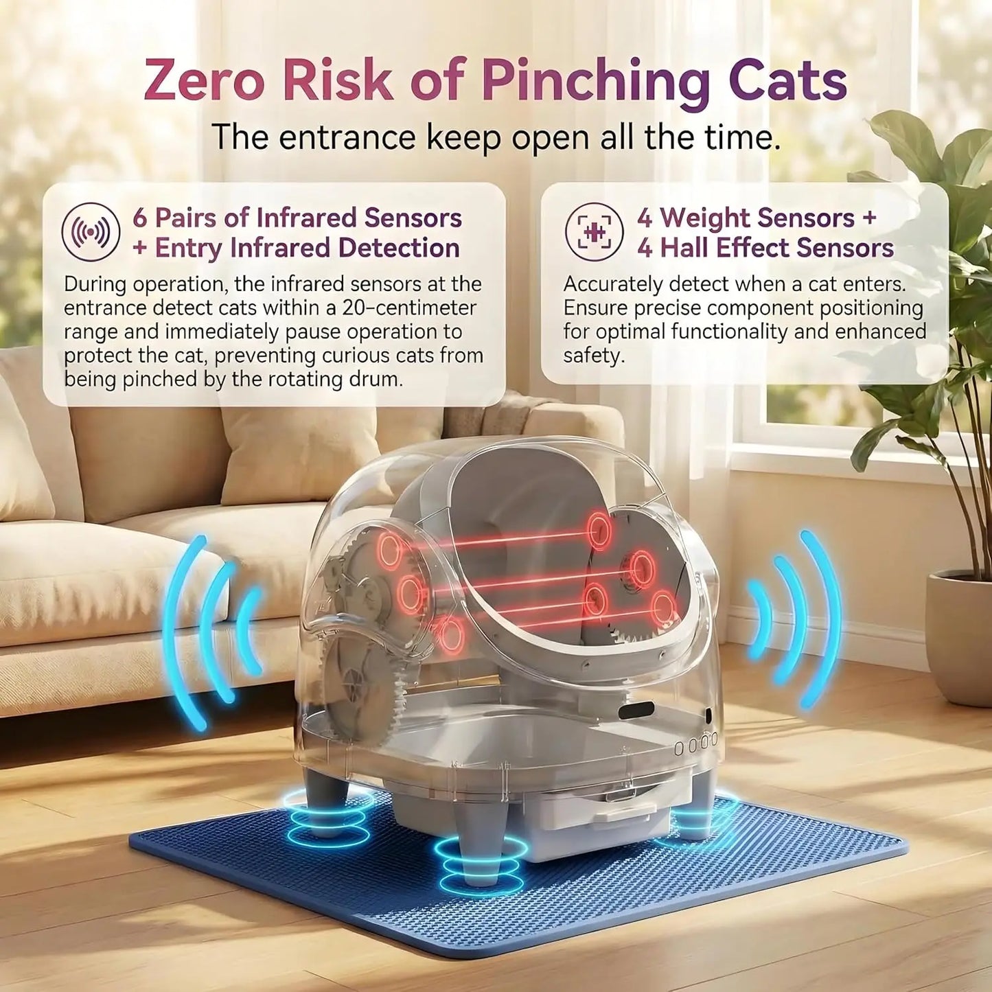 HiMISS 8L Self-Cleaning Smart Cat Litter Box With WiFi