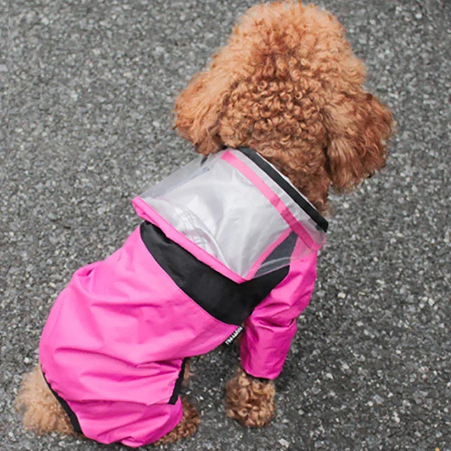 Transparent Hooded Dog Raincoat Waterproof Jacket For Pets