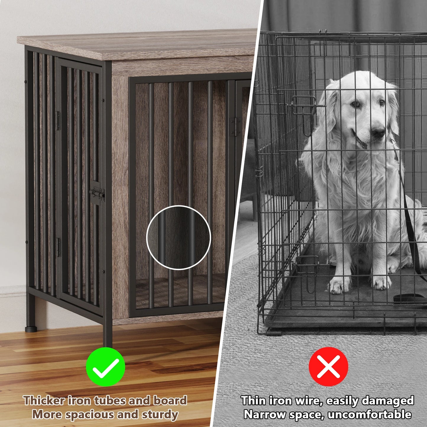 Heavy Duty Dog Crate Furniture Kennel Table and Tv Stand