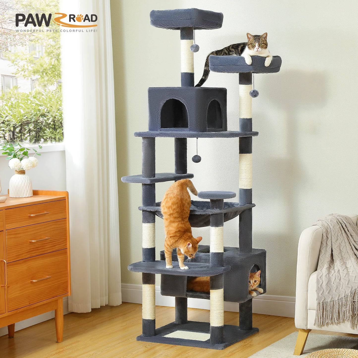 PAWZ Road Cat Tree Tower Indoor Cats Scratching Posts Sisal