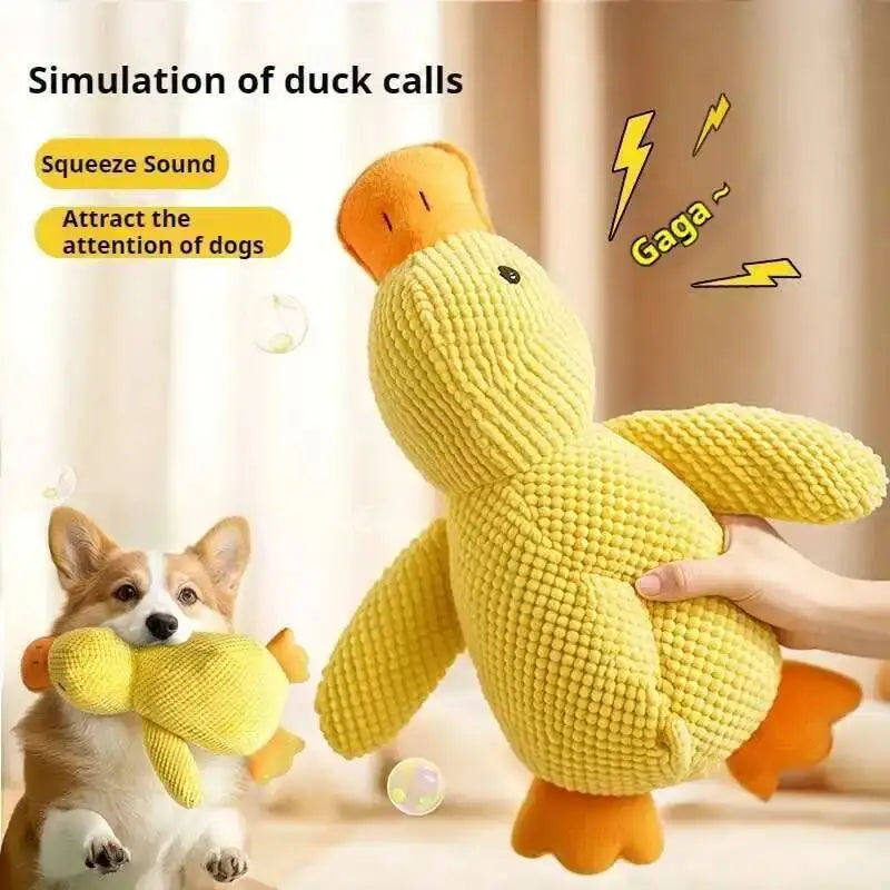 Squeaky Plush Duck Dog Toy For Puppies Chew Sleep Companion