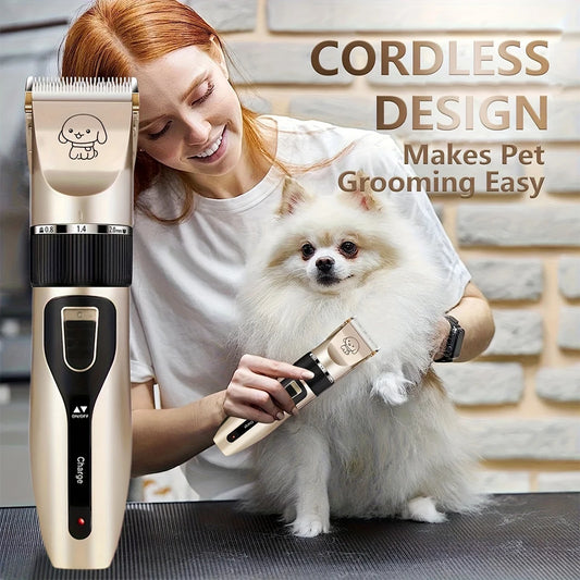 YUKU USB Rechargeable Pet Grooming Kit Cordless Trimmer for Dogs and Cats