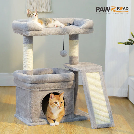 PAWZ Road Three-Tier Cat Tree With Sisal Scratching Posts