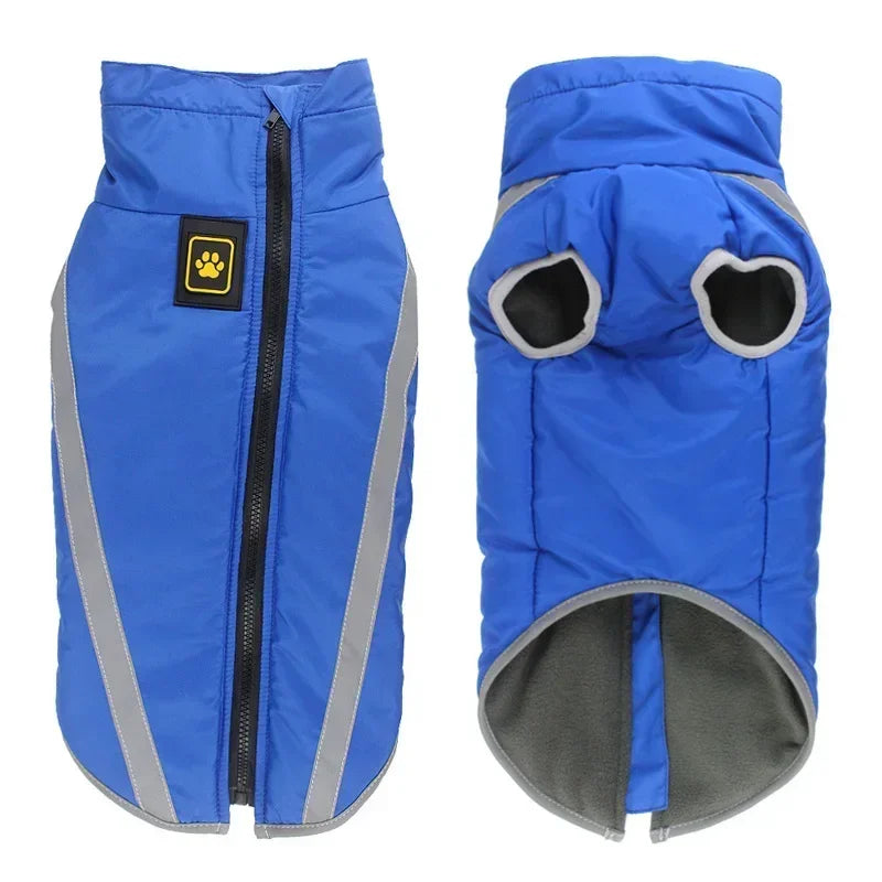 Waterproof Winter Dog Coat For Large Dogs Reflective Padded Fleece