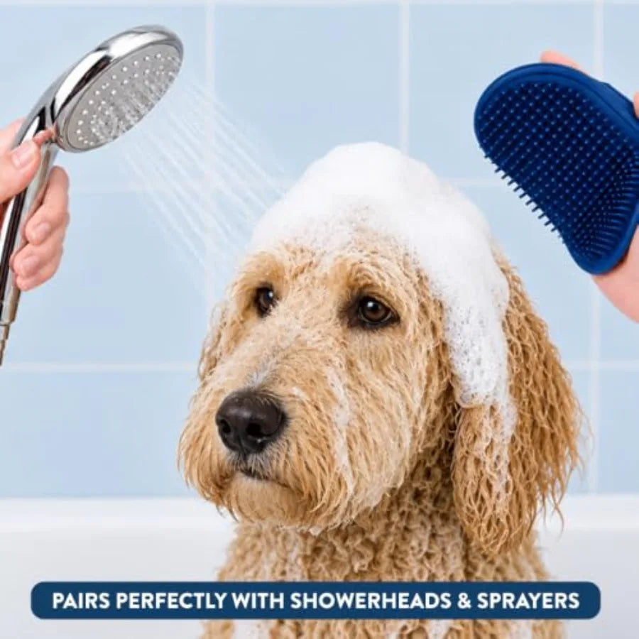 Pet Grooming Shampoo Brush for Dogs and Cats Stainless Scrubber