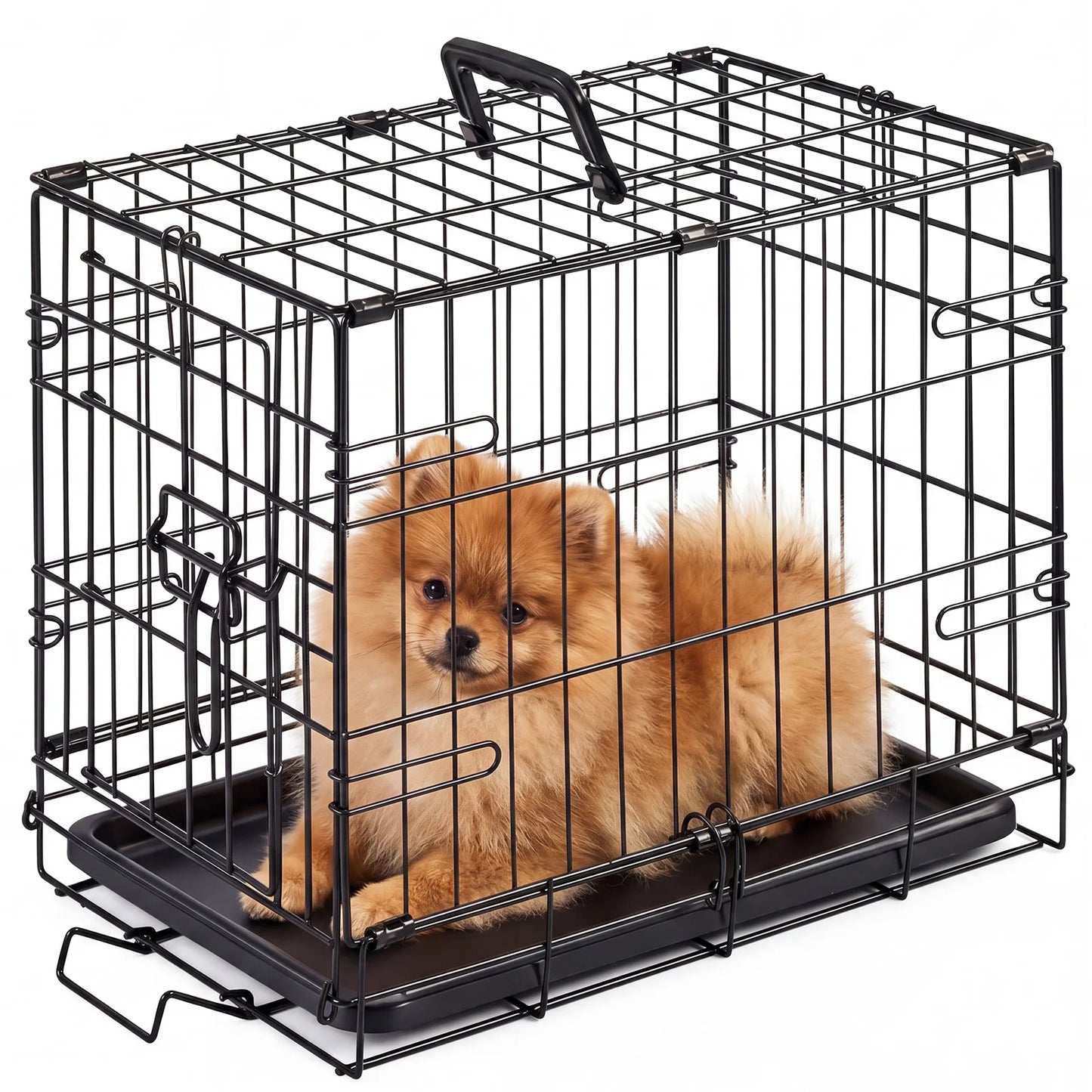 JHK Single Door Dog Crate With Secure Lock Metal Kennel