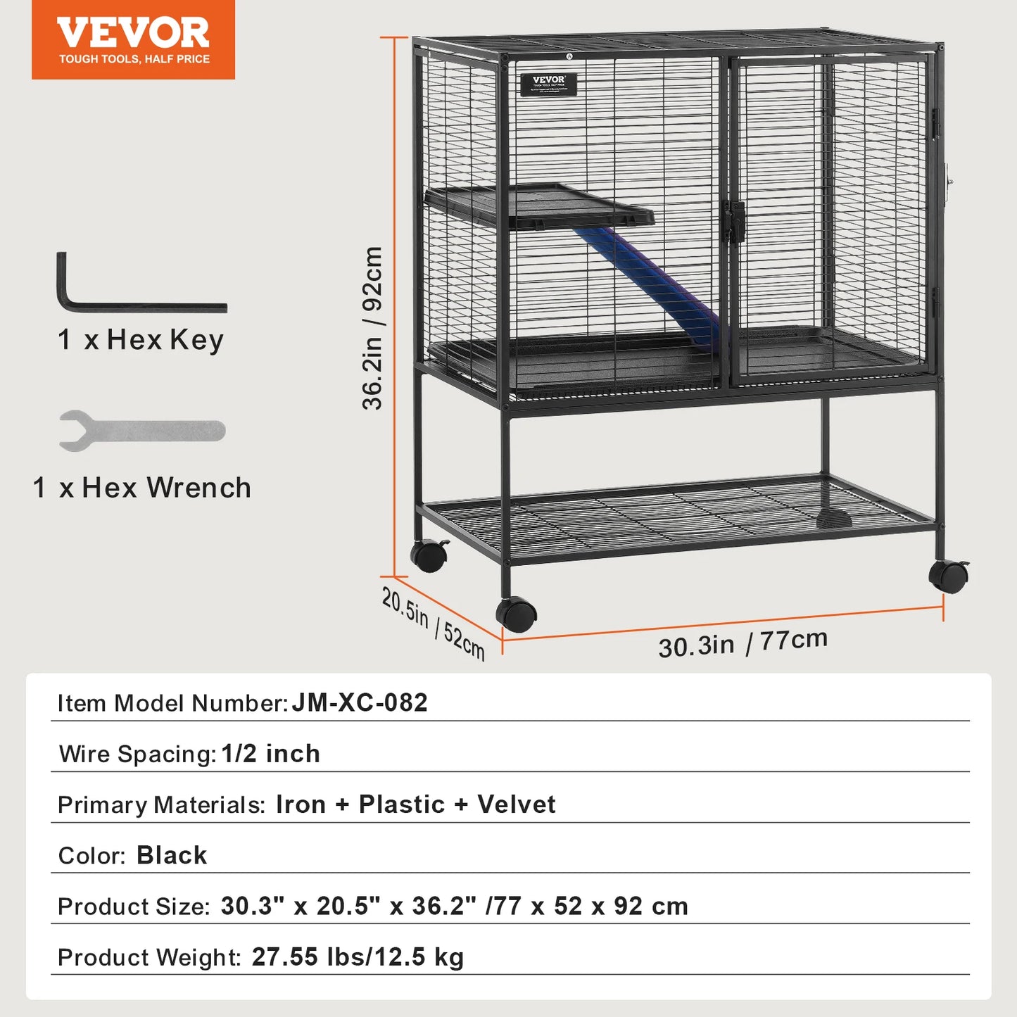 SucceBuy Rolling Metal Ferret Cage Four-Tier Critter Nation Cage