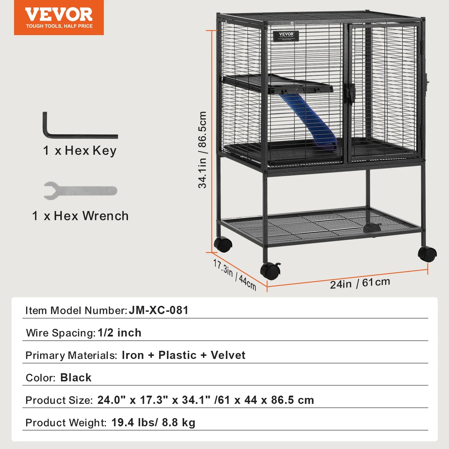 SucceBuy Rolling Metal Ferret Cage Four-Tier Critter Nation Cage