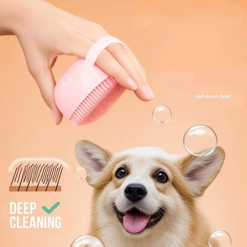Pet Bath Massage Brush For Dogs And Cats Soft Silicone