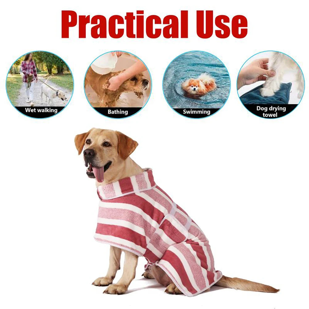 Quick Dry Dog Bathrobe Ultra Absorbent Towel For Pets