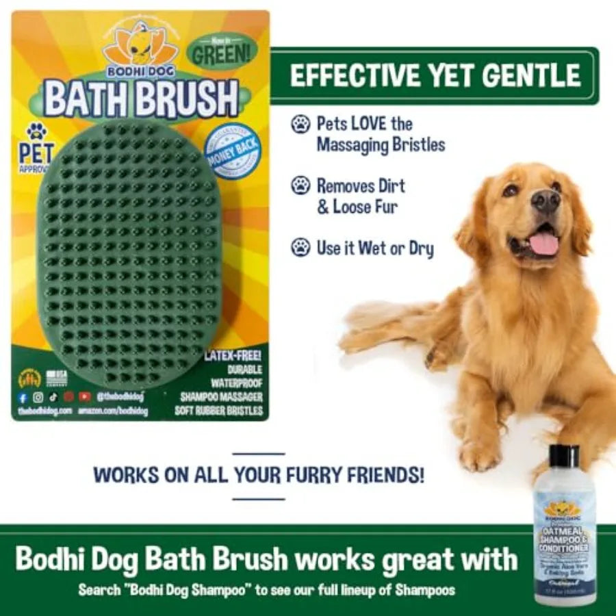 Pet Grooming Shampoo Brush for Dogs and Cats Stainless Scrubber