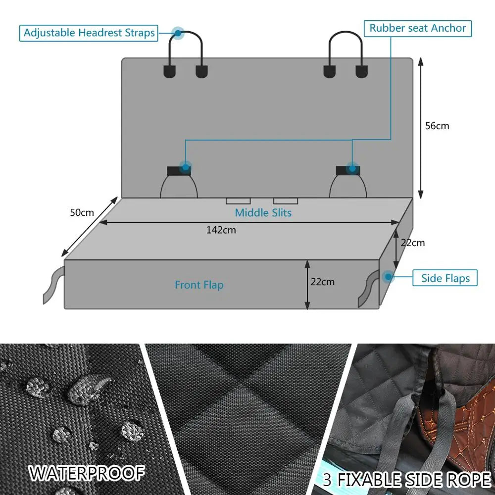 Petravel Dog Car Seat Cover Waterproof Mattress With Armrest