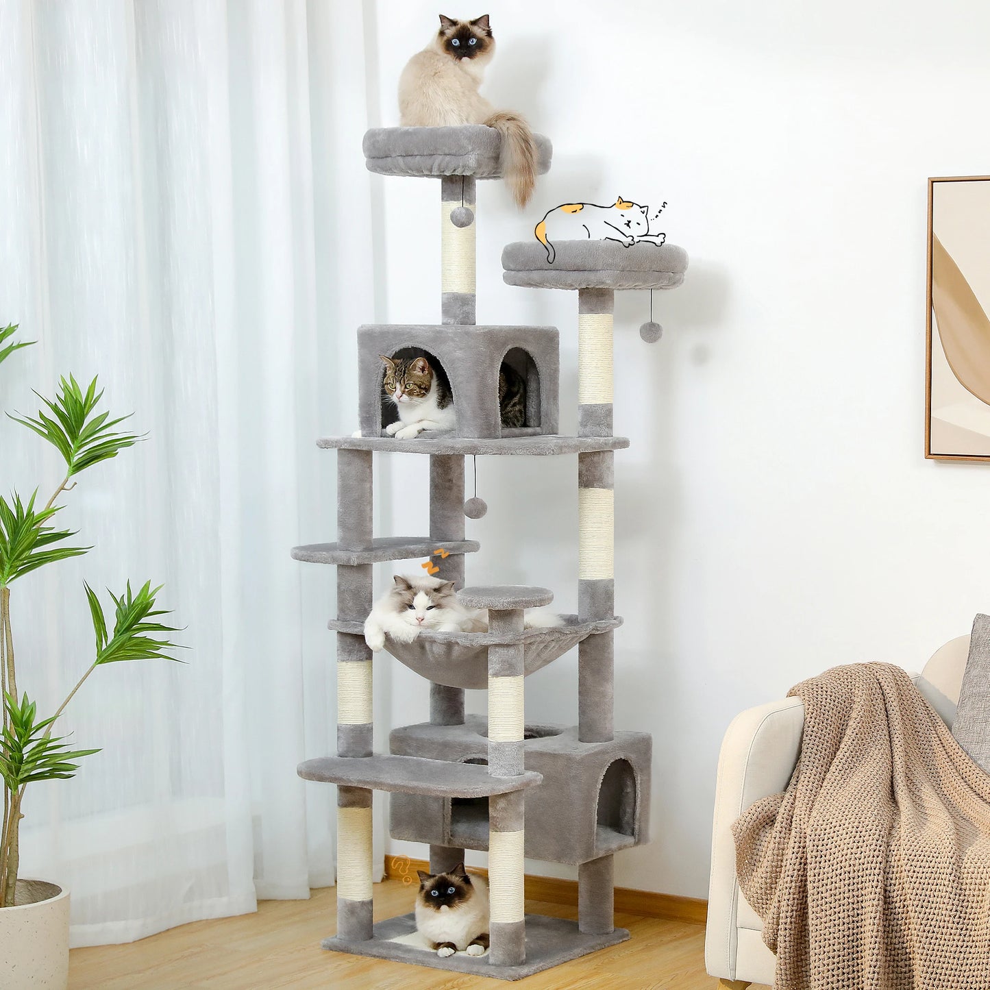 PAWZ Road Cat Tree Tower Indoor Cats Scratching Posts Sisal
