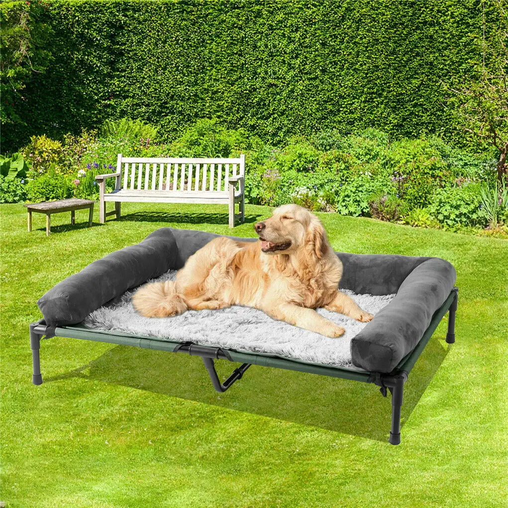 BINGOPAW Elevated Pet Bed With Detachable Bolster Cooling For Pets