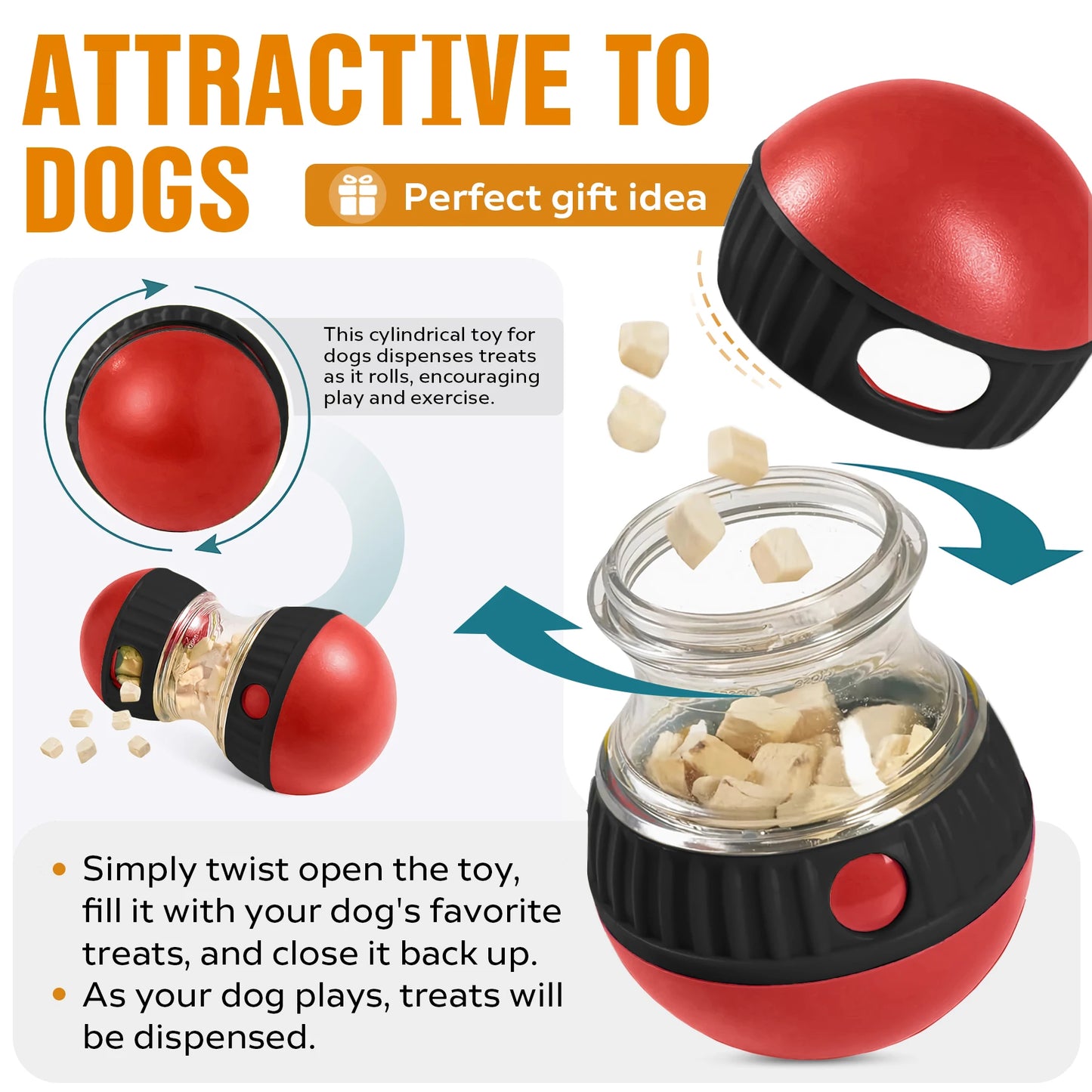 Treat Dispensing Interactive Dogs And Cats Toy Ball Slow Feeder