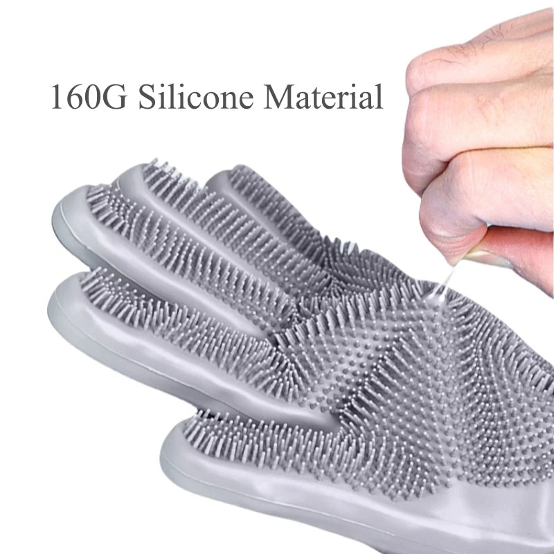 Silicone Pet Grooming Gloves For Dogs Cats Hair Removal Scrubber
