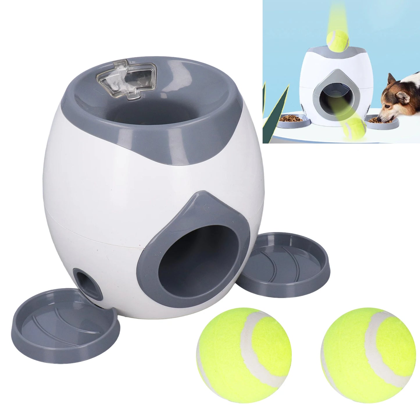 Dog Tennis Ball Feeding Toy Machine With Two Tennis Balls