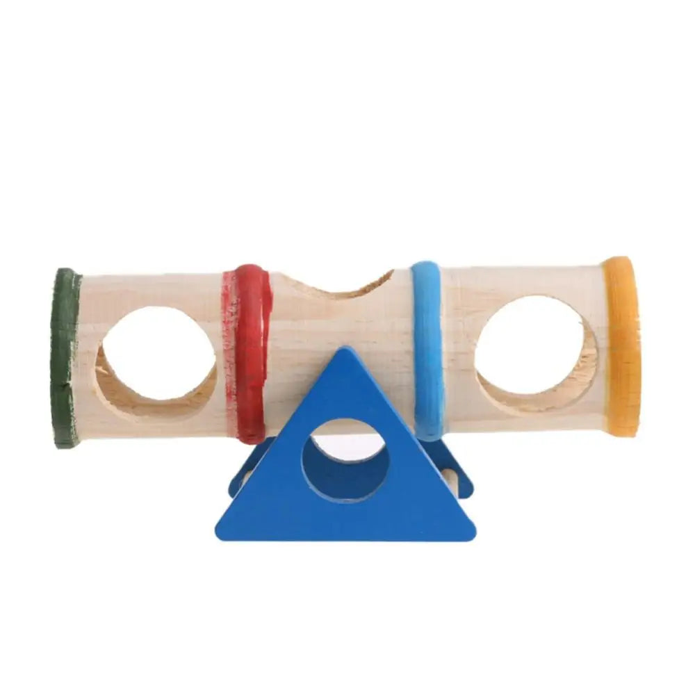 Colorful Wooden Hamster Seesaw Toy And Small Pet Play Set