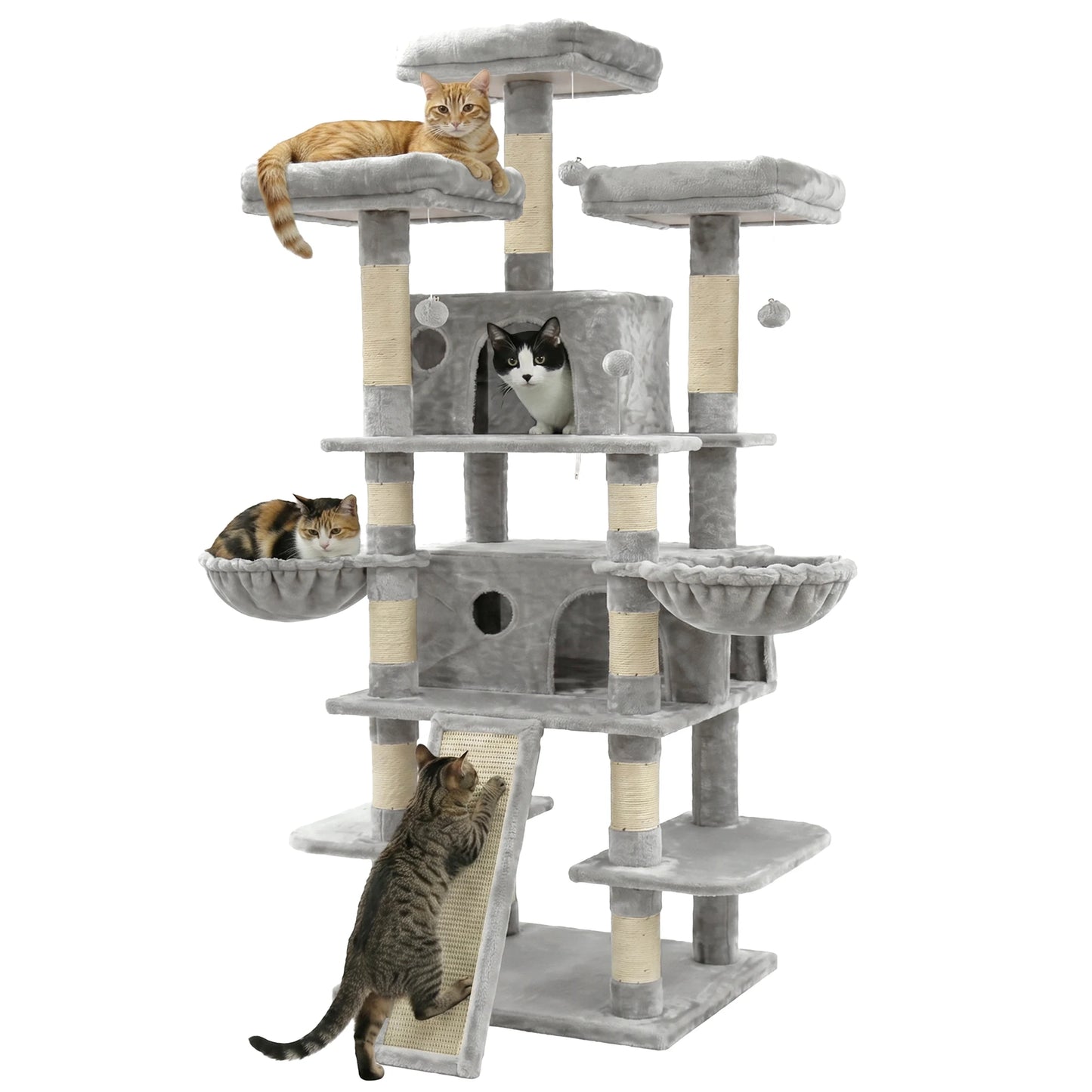 Large Cat Tree Tower With Multi Levels And Two Condos