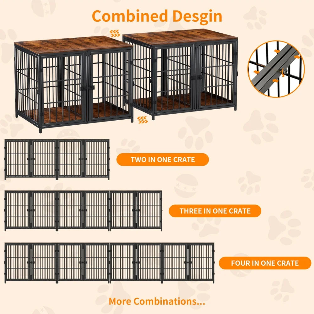 BORWART Furniture Style Dog Crate With Removable Divider