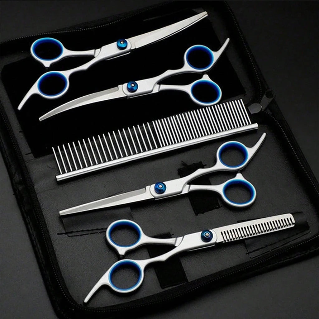 SHUYU 6 Piece Professional Pet Grooming Scissors Set Stainless Steel