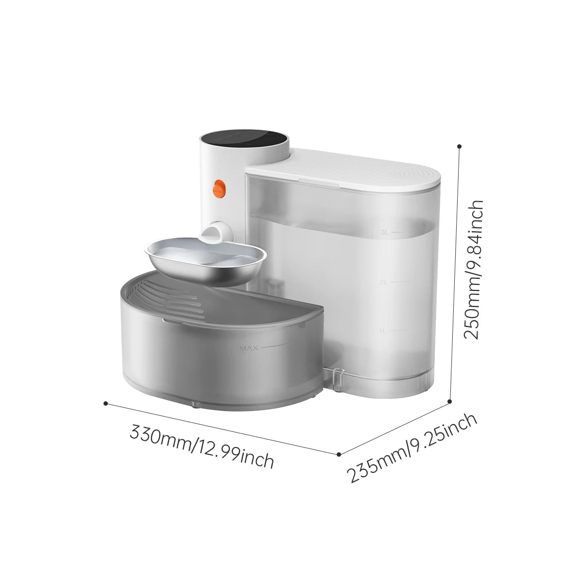 Petgravity Stainless Steel Cat Water Dispenser With Purifying Bowl