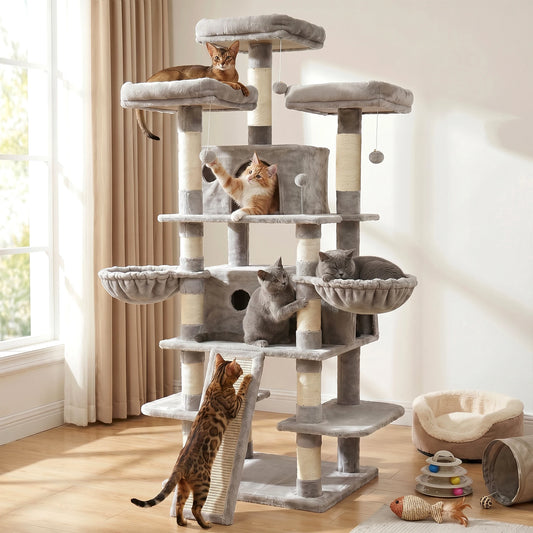 Large Cat Tree Tower With Multi Levels And Two Condos