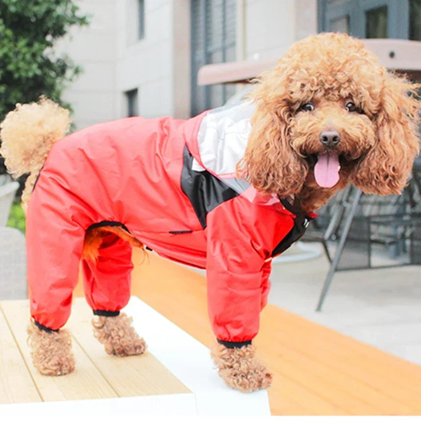 Transparent Hooded Dog Raincoat Waterproof Jacket For Pets