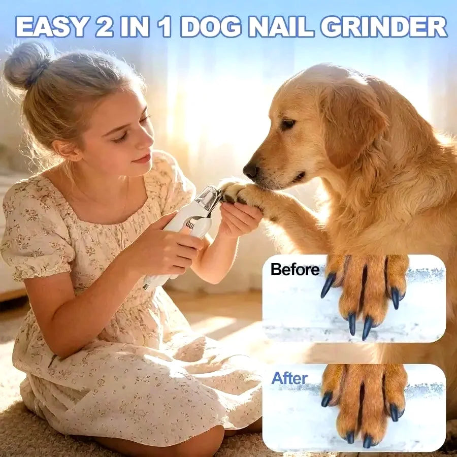 2-In-1 Dog Nail Clippers With Lights Electric Pet Nail Grinder