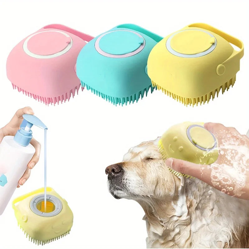 Pet Bath Massage Brush For Dogs And Cats Soft Silicone