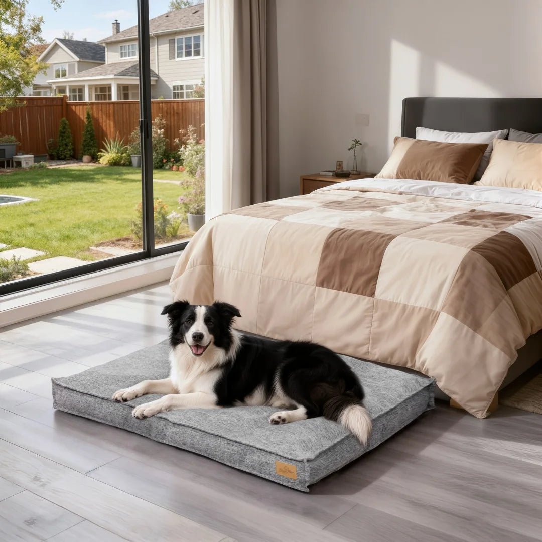 Bingopaw Dog Bed With Linen Cover Foam Base Waterproof Lining