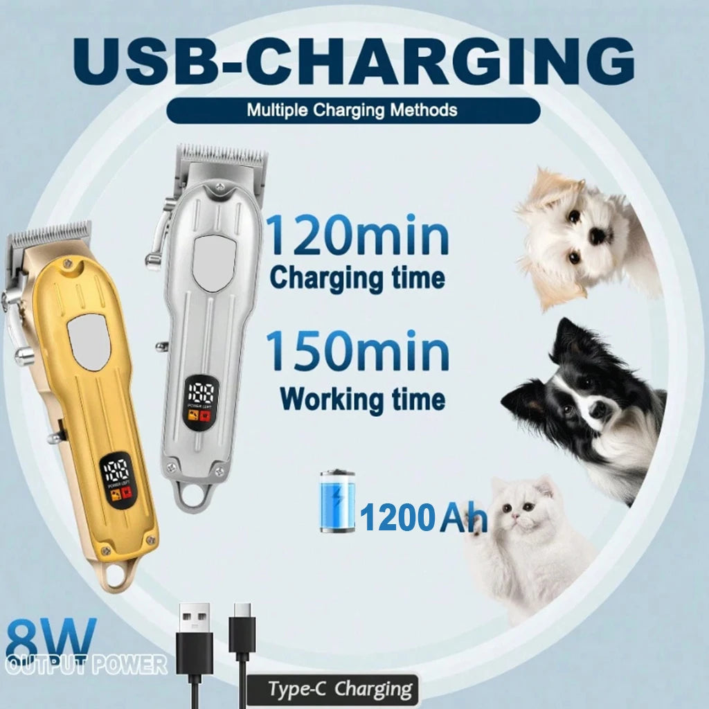 SHUYU USB Rechargeable Pet Hair Clipper With LCD Display