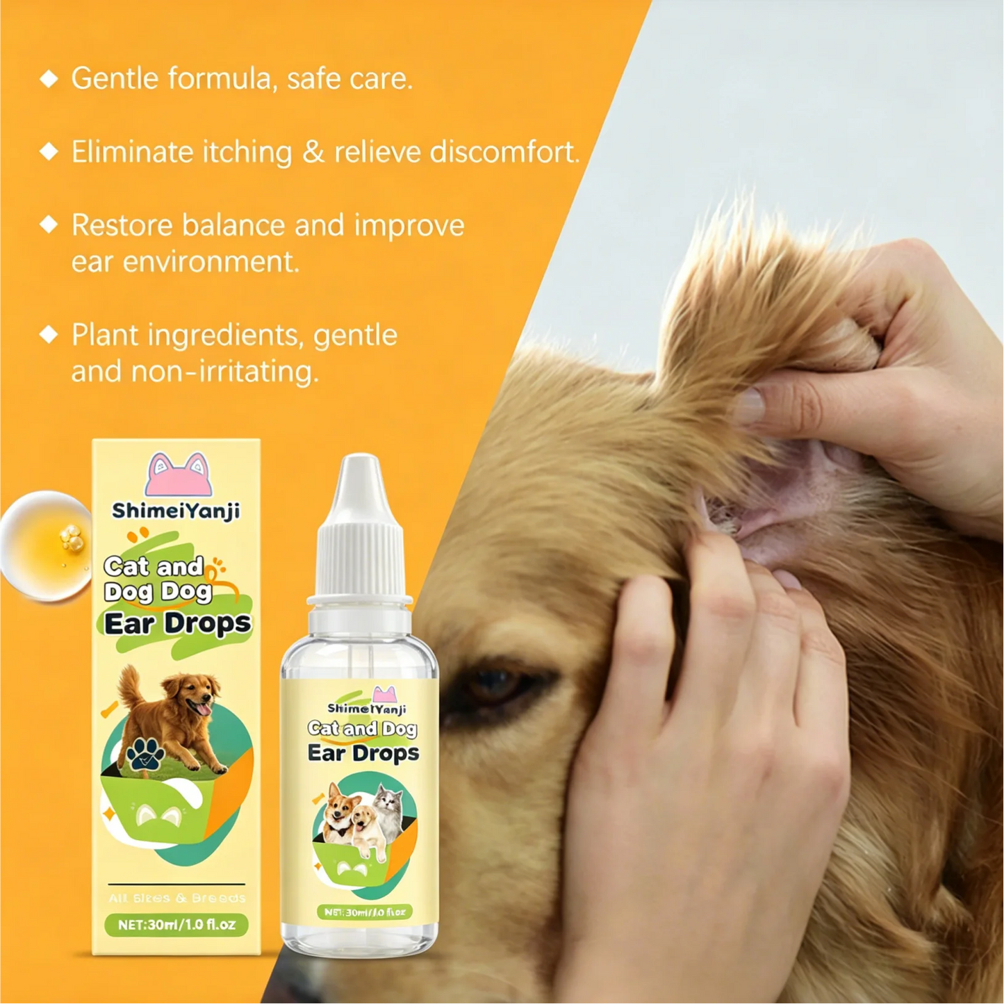 Pet Ear Cleaning Drops For Dogs And Cats Gentle Formula