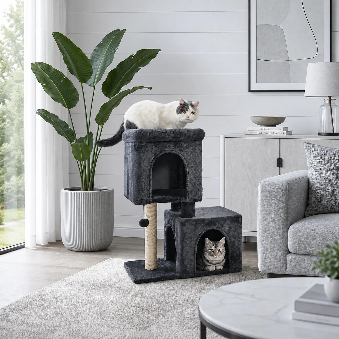 PAWZ Road Cat Tree With Condos And Sisal Scratching Post