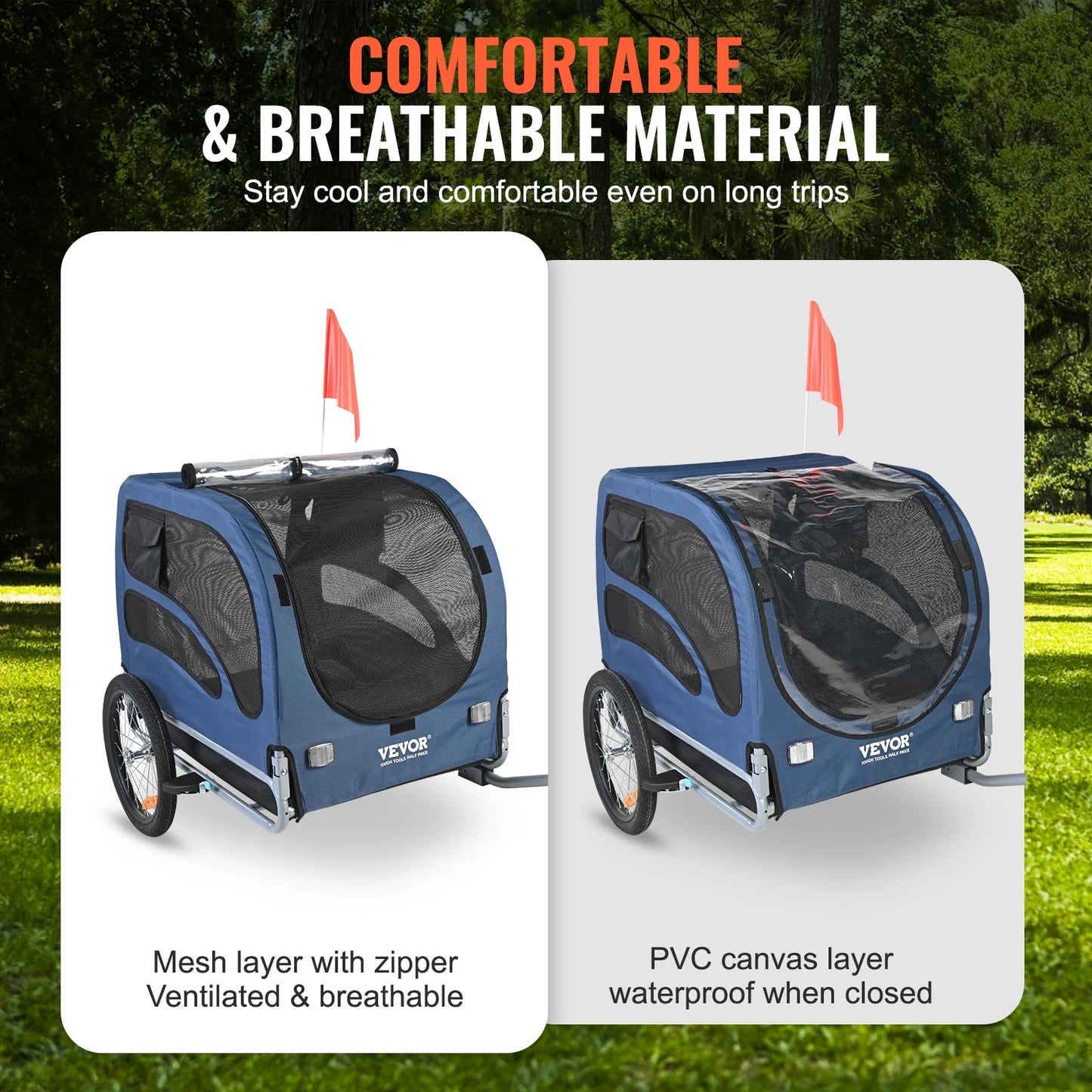Pet Cart Bicycle Carrier for Dogs Collapsible Bike Trailer