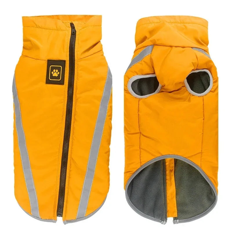 Waterproof Winter Dog Coat For Large Dogs Reflective Padded Fleece
