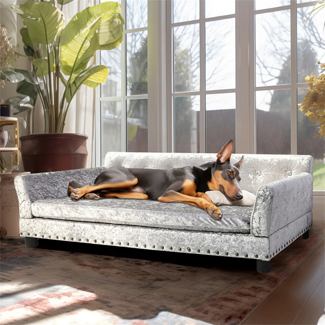 Borwart Heavy Duty Pet Sofa Bed Cushioned Raised Dog Couch