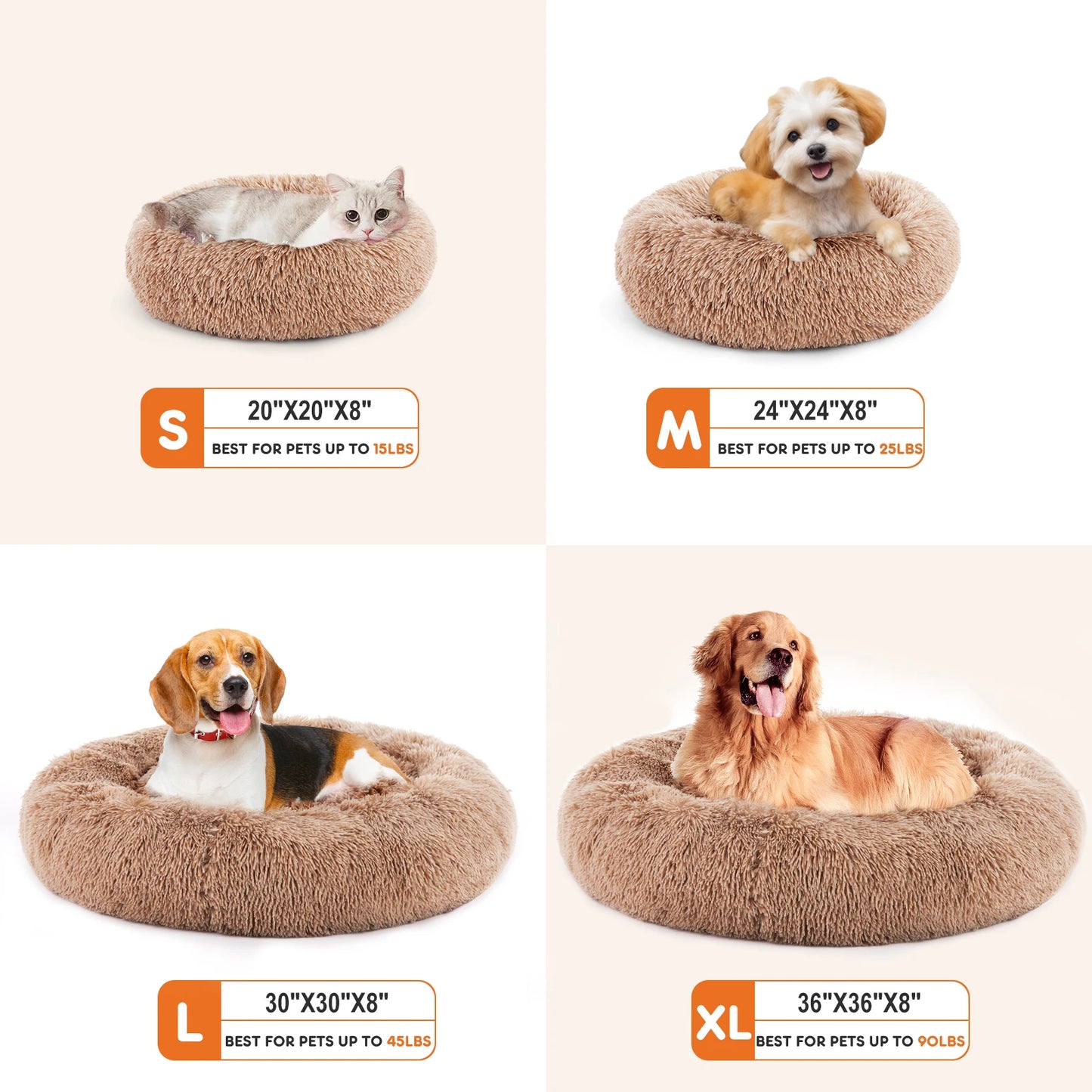JHK Calming Dog Bed For Medium To Large Dogs Washable