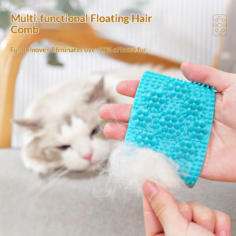 Pet Massage Grooming Comb With Soft Rubber Bristles