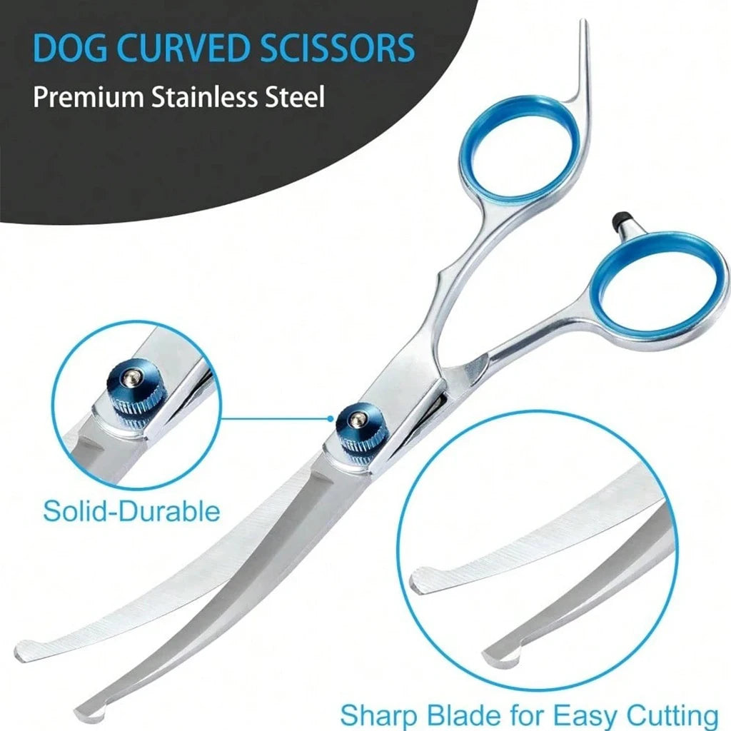 SHUYU Pet Grooming Scissors Kit Stainless Steel Shears With Case