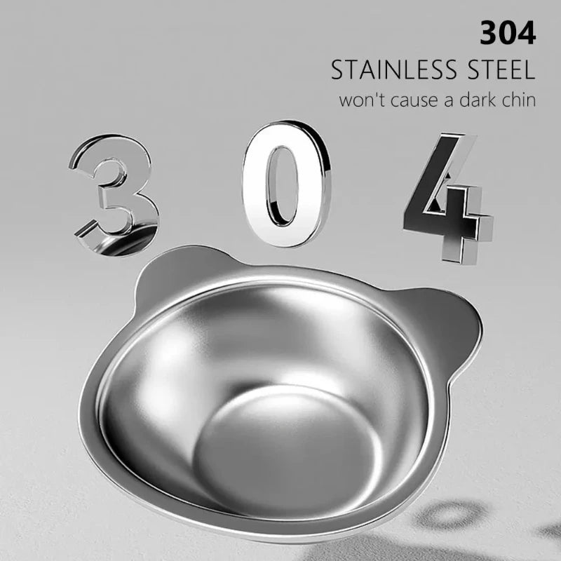304 Stainless Steel Elevated Cat Bowl With 15 Degree Tilt