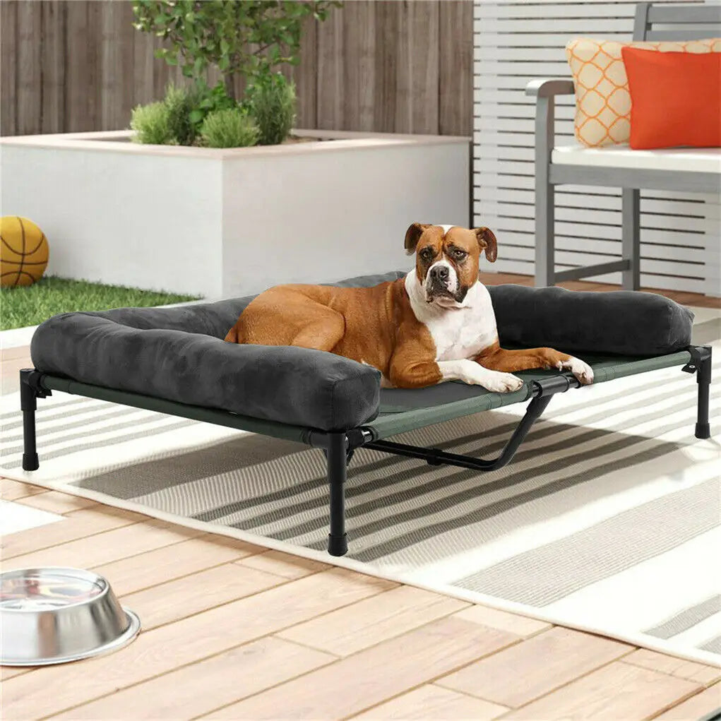 BINGOPAW Elevated Pet Bed With Detachable Bolster Cooling For Pets
