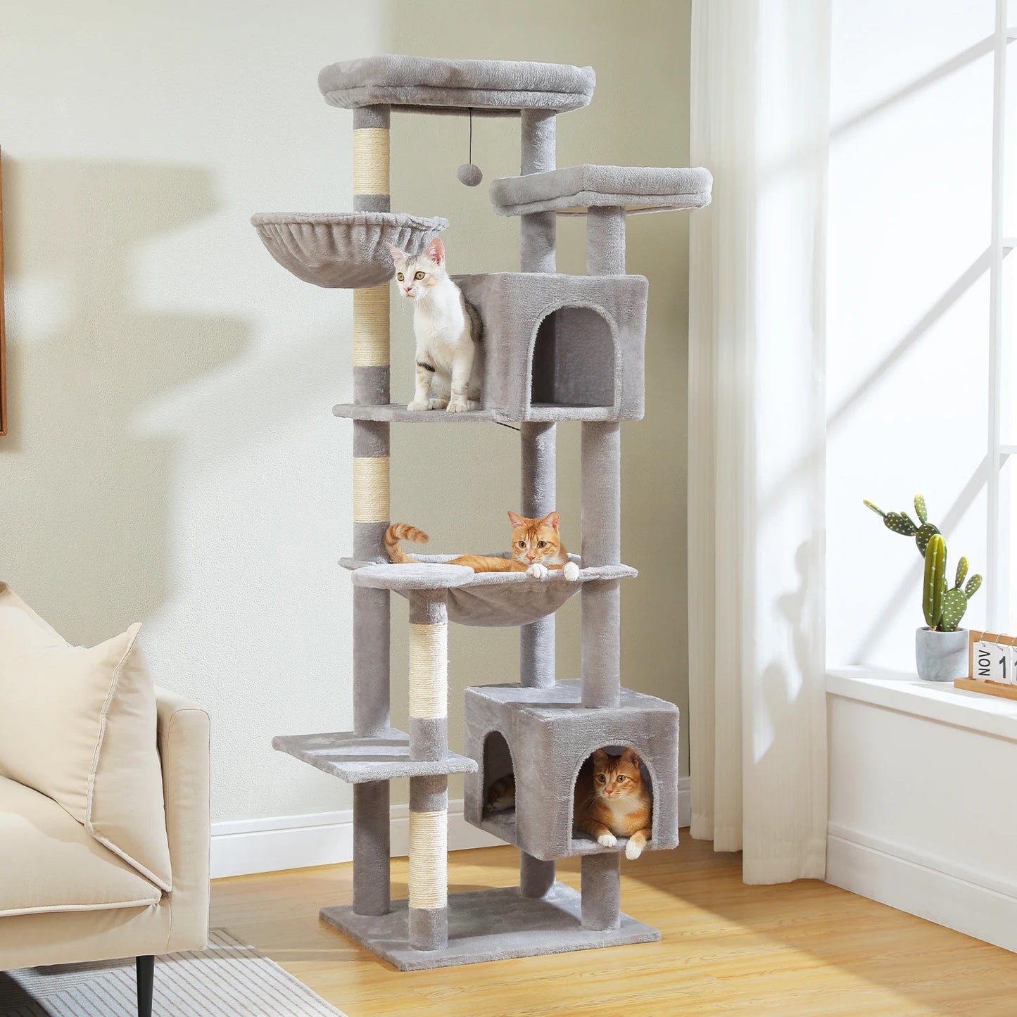 PAWZ Road Cat Tree Tower With Scratching Posts And Condo