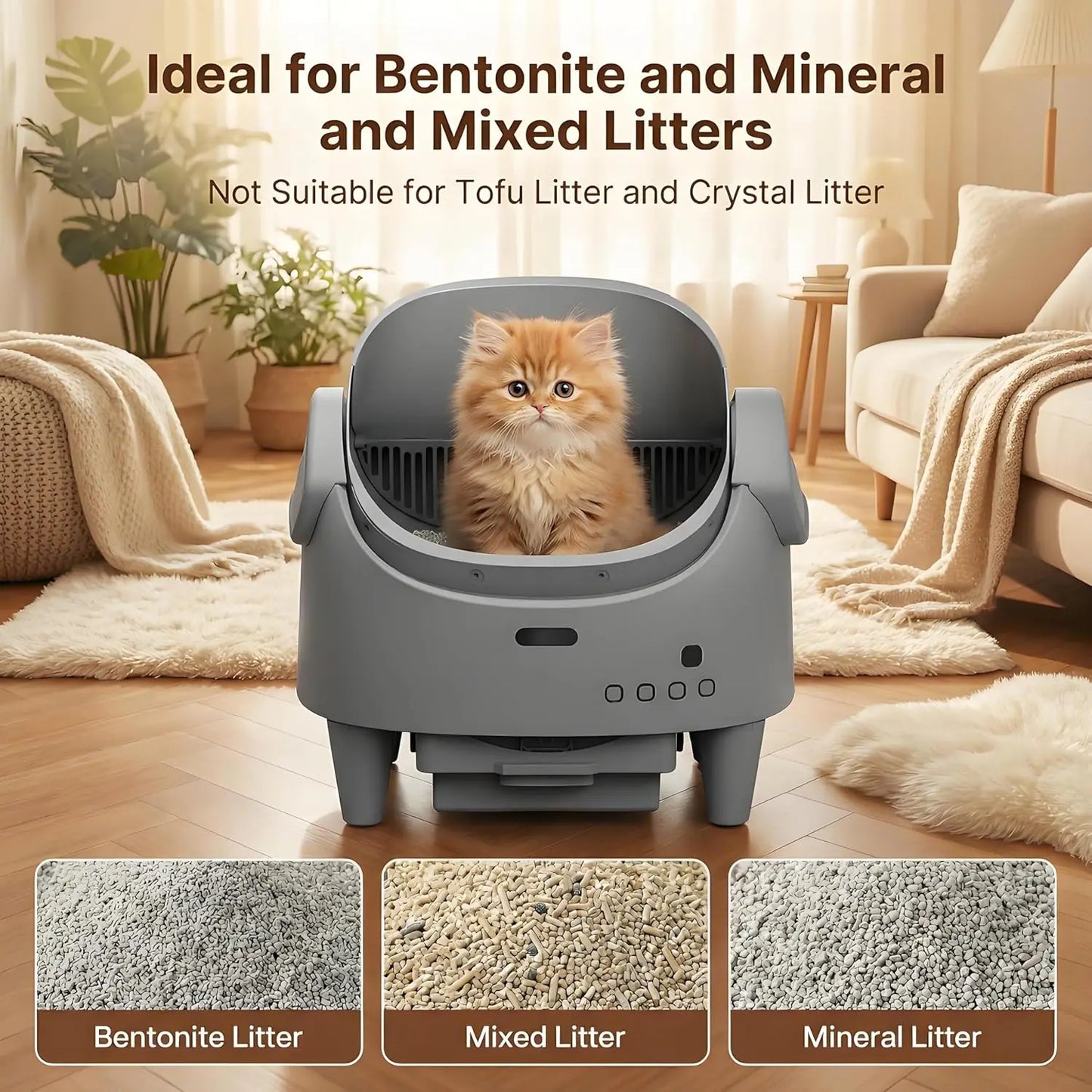 HiMISS 8L Self-Cleaning Smart Cat Litter Box With WiFi