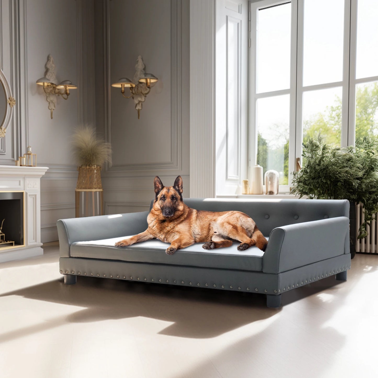 Borwart Heavy Duty Pet Sofa Bed Cushioned Raised Dog Couch