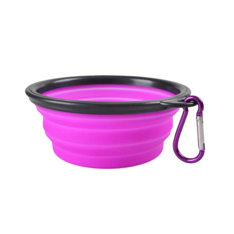 Portable Collapsible Pet Food Bowl TPR Silicone Travel Outdoor