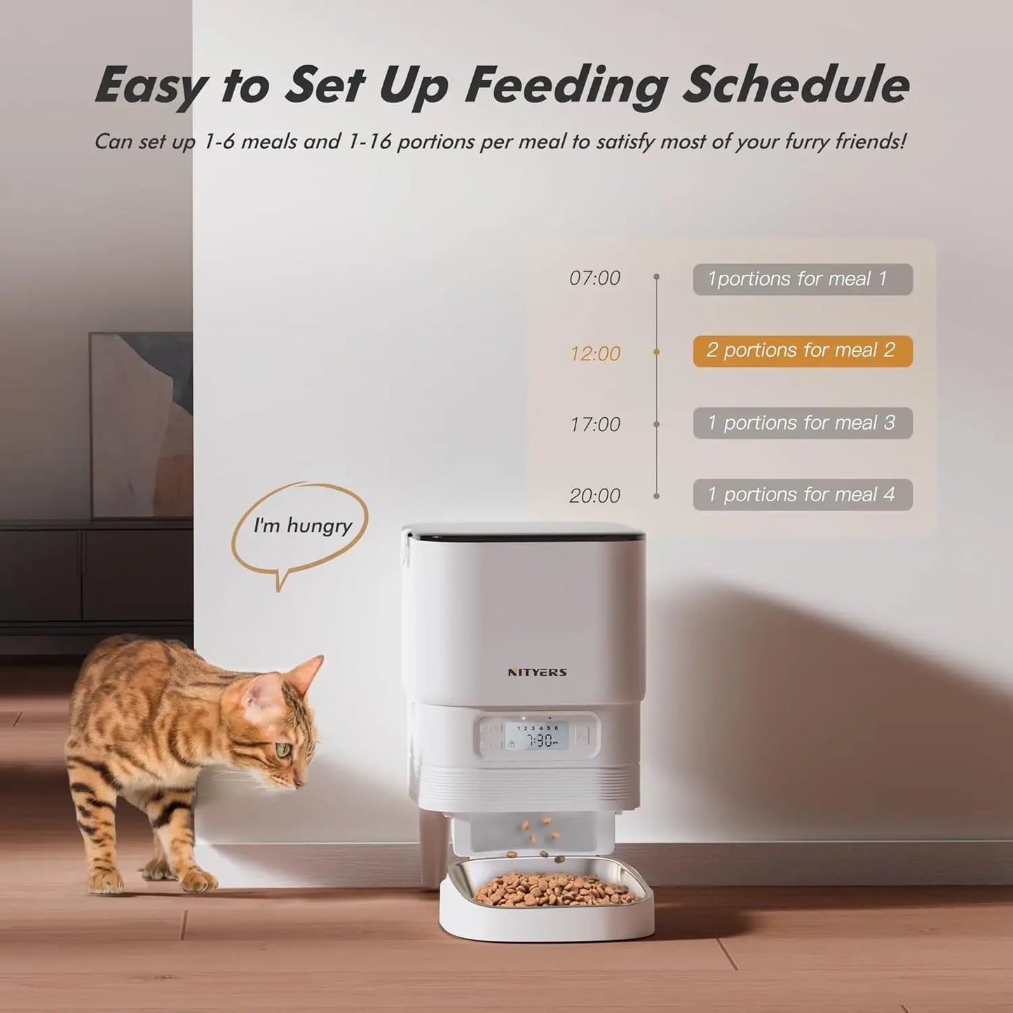 Nityers Automatic Cat And Small Dog Feeder With Timed Dispenser