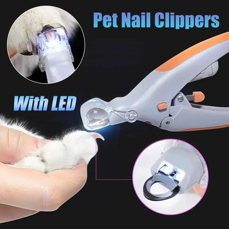 LED Light Pet Nail Clipper Amplification For Dogs Cats