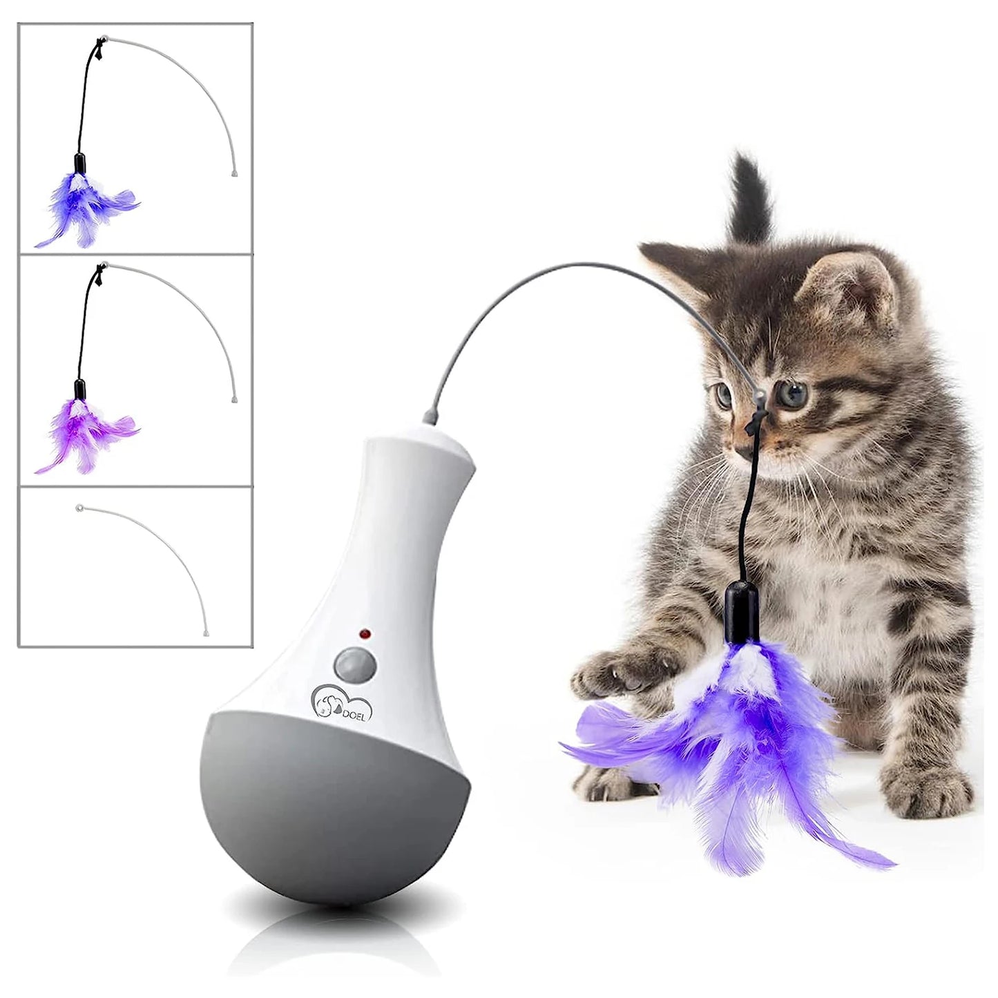Cat Interactive Feather Teaser Kitten Toy For Indoor Play
