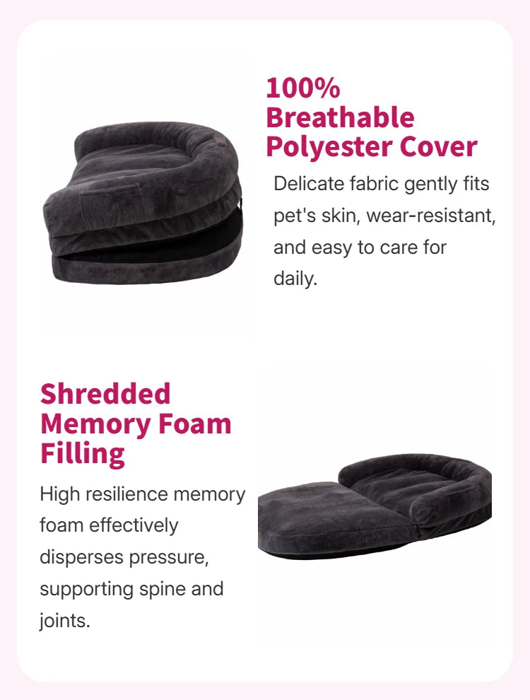 Dual Use Pet Bed Foldable Cuddler For Owners And Pets